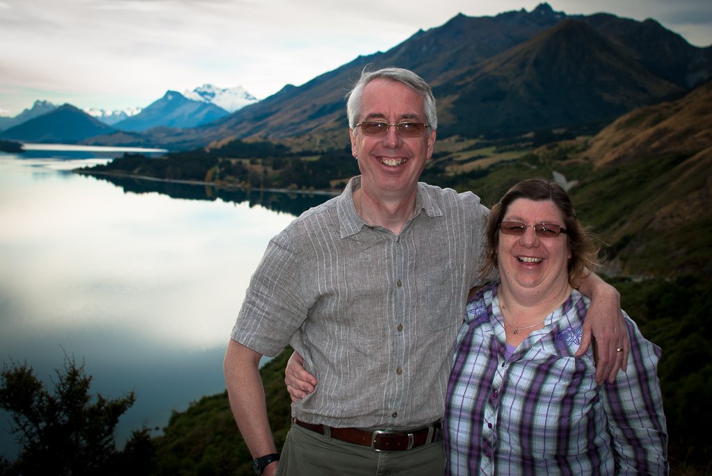Paul and Anne on the road to Glenorchy